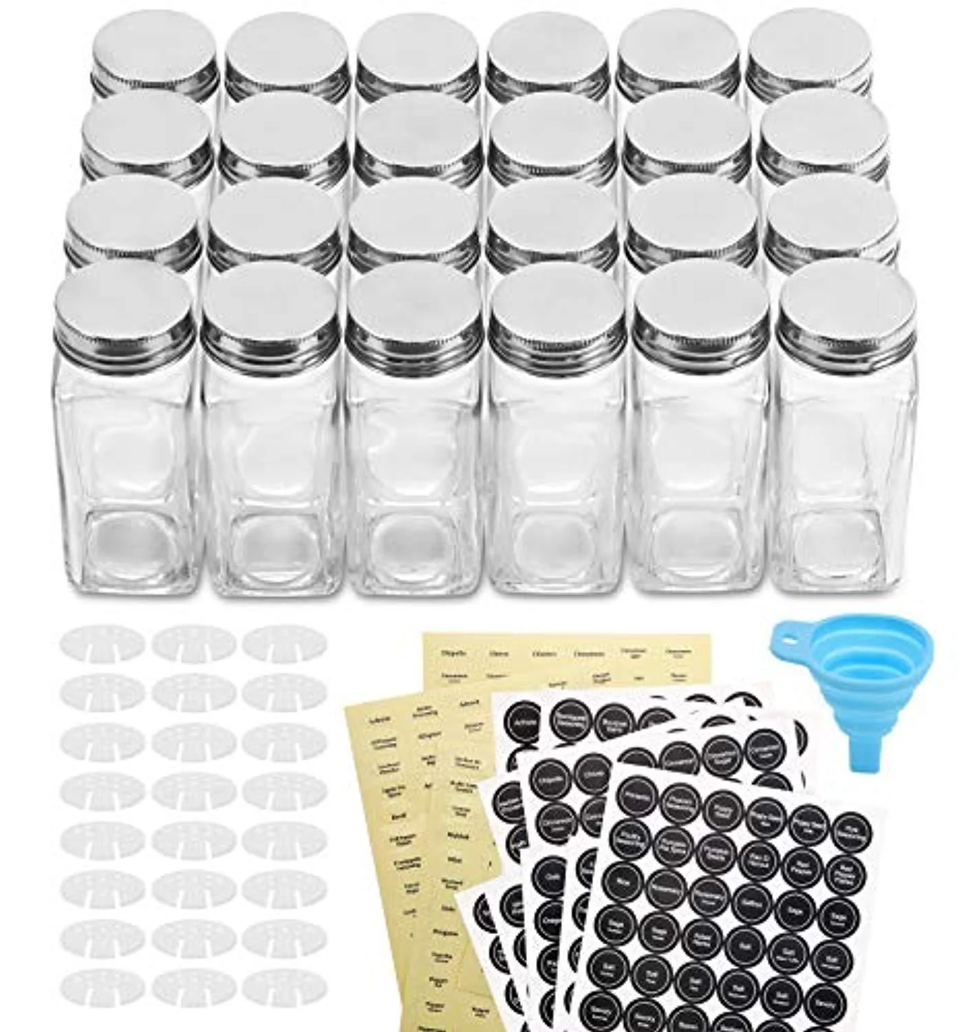 AOZITA 4oz Small Glass Spice Jars, 24-Pack