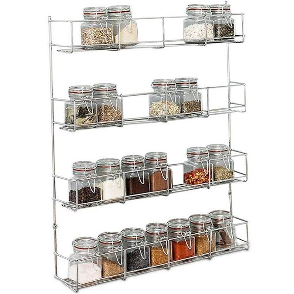 DecoBros Spice Rack Organizer 4-Tier Metal Cabinet Rack