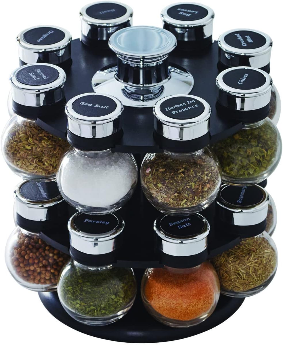 Kamenstein 16-Jar Revolving Spice Rack with 5-Year Refills