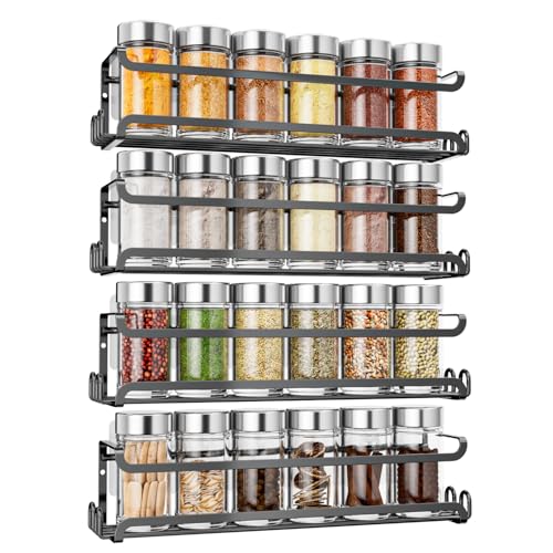 SimpleHouseware 4-Tier Wall-Mount Spice Rack Organizer