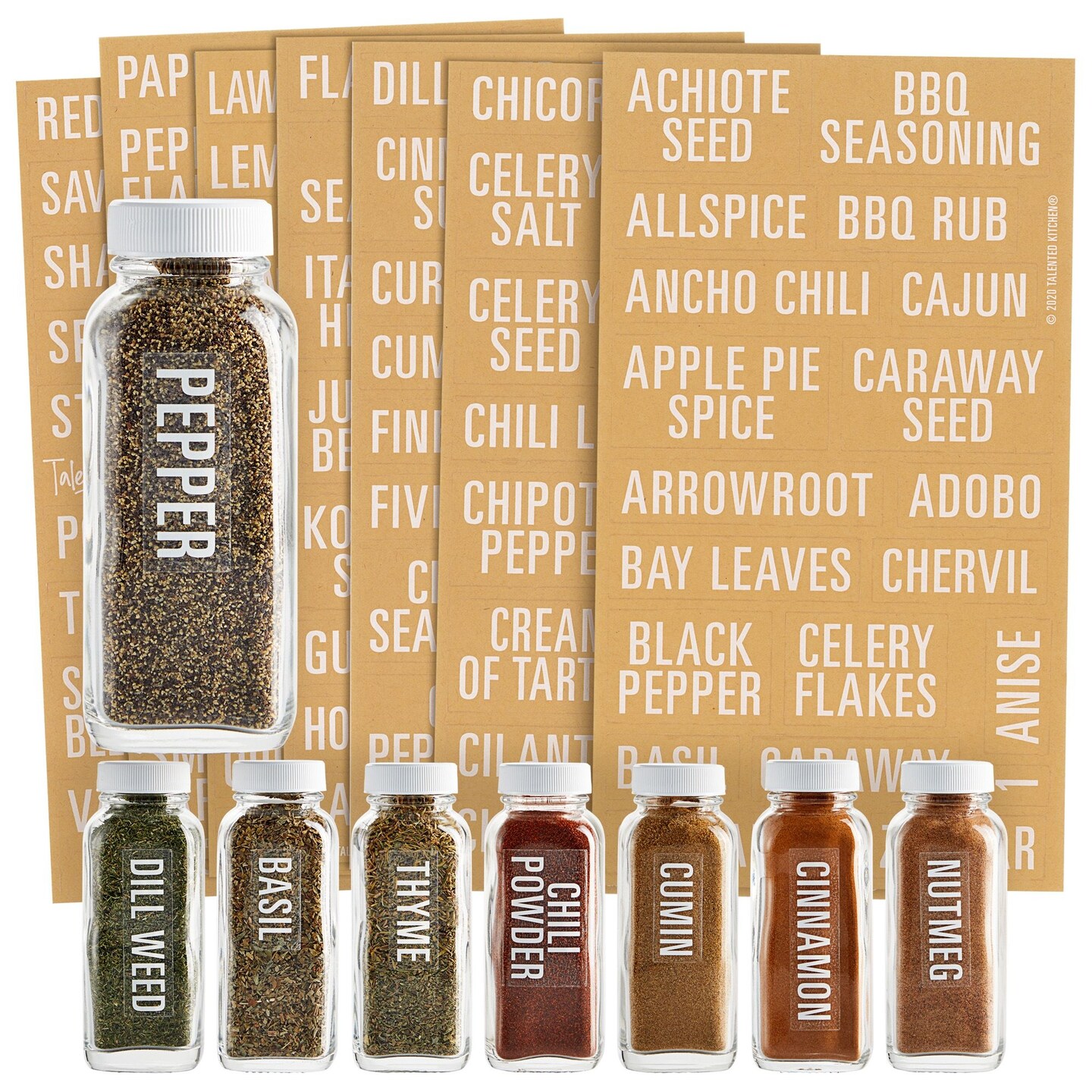 Talented Kitchen 134 All Caps Spice Labels