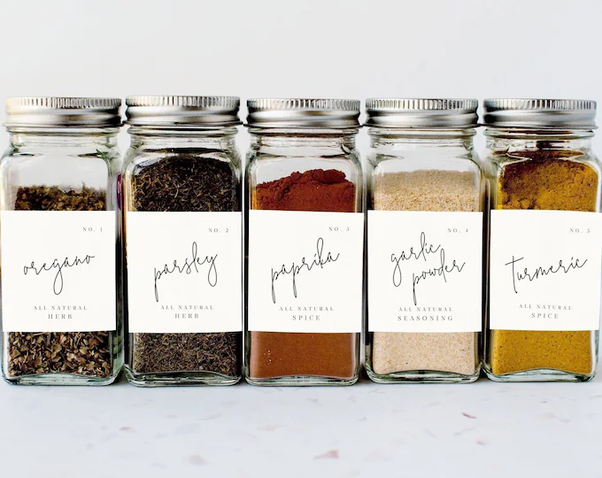 Talented Kitchen 224 Minimalist Spice Labels